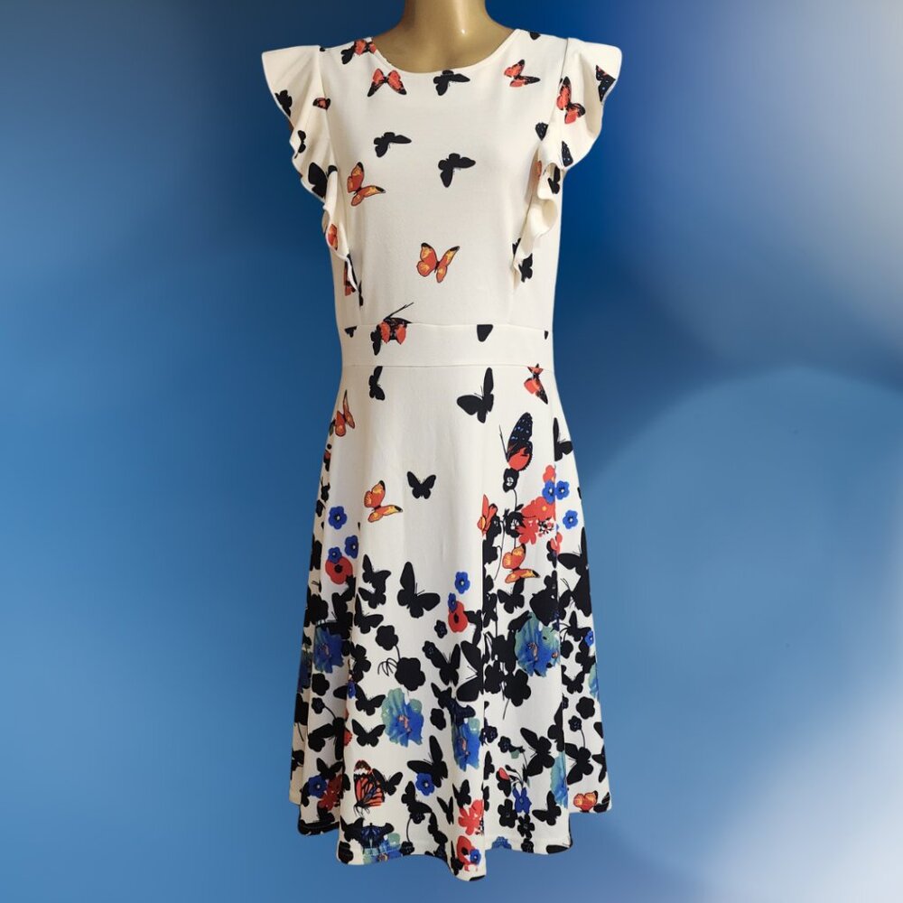 Floral Butterfly Print Dress